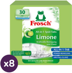 Frosch mosogatógép tabletta zöldcitrommal 8x30 db