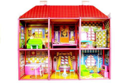 LEAN TOYS Babaház Hatalmas Villa Bútorokkal