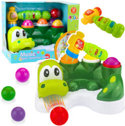 LeanToys Ball Punch Játék Slide Hammer Interaktív Krokodil Interaktív Játék