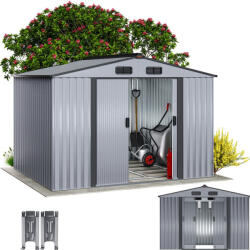 Gardebruk fém kerti tároló fészer világos szürke 260x205x180cm (996744)