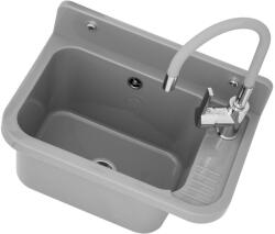 Lavre falikút - háztartási mosogató + hajlítható csaptelep + szifon (szürke)