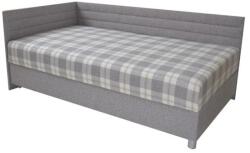 TEMPO KONDELA Kanapé habszivacs matraccal, karo + szürke, 110x200 cm, ETILE 2