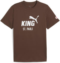 PUMA Férfi Futball Rövid Ujjú Póló Logó Az Ujján King Barna PUMA barna|fehér