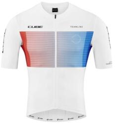 CUBE Tricou CUBE Teamline, alb/albastru/roșu (XS)