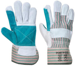 Portwest A230 - Dupla tenyerű bőr védőkesztyű, szürke/kék (A230GRRXL)