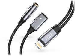 Tech-Protect Lightning - 3, 5 mm jack + Lightning adapter - Tech-Protect UltraBoost Lightning to 3, 5 mm Jack + Lightning adapter - fekete/szürke - mobilehome