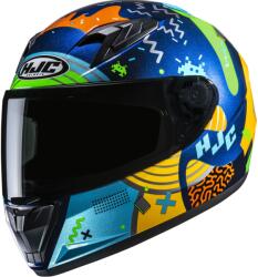 HJC Cască integrală pentru motocicletă pentru copii HJC Y10 Mika MC23 albastru-galben-verde (HJC117723)