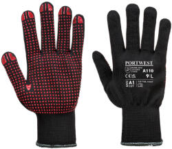 Portwest A110 - Nylon kesztyű PVC pontozott, fekete (A110BKRXL)