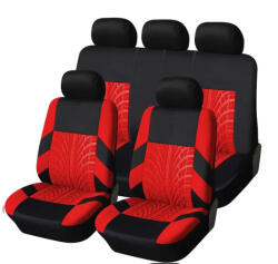  9 részes osztható univerzális üléshuzat szett - légzsákos - piros-fekete - AD9521R