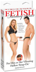 Pipedream For Him or Her Vibrating Hollow Strap-On Light/Black