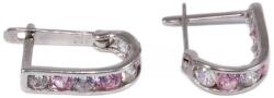 Ékszershop Rózsaszín-fehér köves fehérarany fülbevaló (1323689)