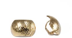 Ékszershop Vésett széles arany fülbevaló (1326406)