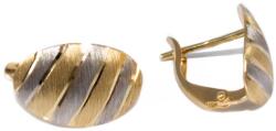 Ékszershop Bicolor vésett matt arany fülbevaló (1323013)