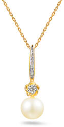 Heratis Forever Bridget gyémánt medál természetes gyönggyel, 14 karátos arany kombináció IZBR1500P