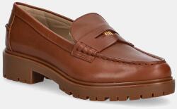 Lauren Ralph Lauren bőr mokaszin Marli barna, platformos, 802967752002 - barna Női 41