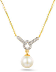 Heratis Forever Briliáns nyaklánc természetes kaliforniai gyönggyel, 14 karátos arany kombinációban IZBR1501N