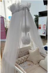  Gyönyörű tüll baldachin függöny 150 x 900 cm - Hófehér