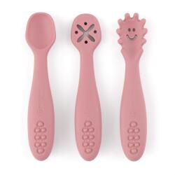  PETITE&MARS Take & Match Szilikon gyakorló kanál szett 3 db - Dusty Rose rózsaszín 6m+