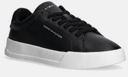 Tommy Hilfiger bőr sportcipő TH COURT LTH DETAIL ESS fekete, FM0FM05367 - fekete Férfi 40 - answear - 33 990 Ft