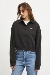 Tommy Hilfiger pamut melegítőfelső fekete, női, mintás, DW0DW19409 - fekete XL