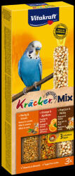 Vitakraft Kracker Tripla Rúd - Méz, Narancs & Popcorn | Kiegészítő eledel hullámos papagájnak (90 g)