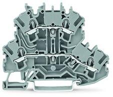 WAGO Átmenő sorkapocs L/L TS35 2-szintes 24A 0.75-2.5mm2 szürke rugószorításos rugószorításos WAGO - 2002-2201