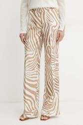 Marciano by Guess nadrág vászonkeverékből GISELLE női, bézs, magas derekú széles, 5GGB01 7314A - bézs 42