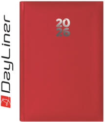 Dayliner Határidőnapló Pannon A5 heti, fehér lapokkal piros Dayliner 2026 (DL6AG-PAFA5HE-PI) - officefirst