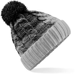 Beechfield Fes tricotat cu pompom Ombré - Neagră / gri deschis (B459-1000221797)