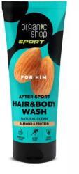 Organic Shop sportolás utáni sampon és tusfürdő mandulával és fehérjével, 200 ml - hajvarazs