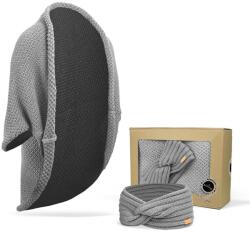Bontis Set cadou: Cardigan tricotat și bentiță - Deschisă gri (gift-set-VI-light-grey)