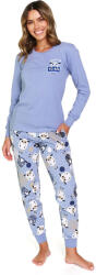 DN Nightwear Sheep Back To Bed női pamutpizsama, kék, L
