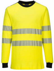 Portwest FR701 jól láthatósági lángálló hosszú ujjú póló (FR701YBRL)