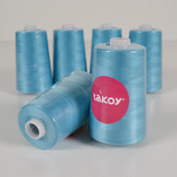 Takoy Overlock / coverlock poliészter cérna TKY 5000 türkiz színű