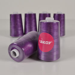 Takoy Overlock / coverlock poliészter cérna TKY 5000 sötétlila színű