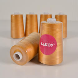 Takoy Overlock / coverlock poliészter cérna TKY 5000 mustár színű