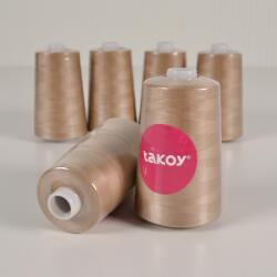 Takoy Overlock / coverlock poliészter cérna TKY 5000 sötétbézs színű