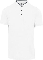 Kariban Férfi mandarin galléros rövid ujjú póló, Kariban KA223, White/Navy-XS (ka223wh-nv-xs)