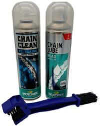  Kit Curățare Lanț Moto - Motorex Chain Clean, Chainlube + Perie Profesională