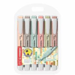 STABILO Szövegkiemelő készlet, 1-4 mm, STABILO Swing cool NatureCOLORS, 6 különböző szín (TST275609)