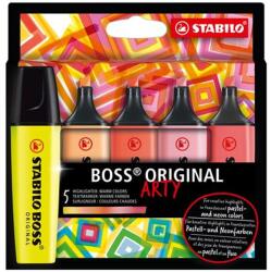 STABILO Szövegkiemelő készlet, 2-5 mm, STABILO BOSS original Arty, 5 meleg szín (TST70502120)