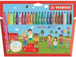 STABILO Filctoll készlet, 0, 7 mm, STABILO Trio A-Z, 24 különböző szín (TST37824)