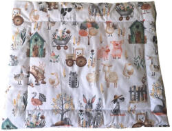  Lapos ovis kispárna - 40x50 cm / farmon élő állatok - fehér alapon