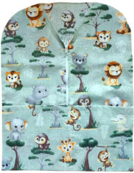  Vállfára húzható oviszsák - Zöld alapon Szafari Bébik mintával