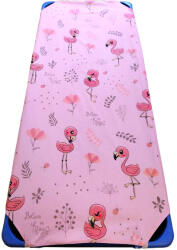  Vízhatlan Gumifüles Gyermek mintás Lepedő Pamut - Pul anyagból / Rózsaszín alapon Flamingó mintás 55x130cm / 58x130cm ágyra