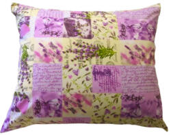  Pamut kispárna huzat - 40x50 cm / Levendula vintage patchwork mintás