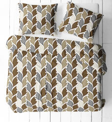  3 részes pamut ágynemű huzat szett - 140x200 cm / barna - szürke barokk mintás