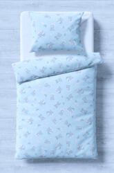  2 részes FLANEL gyermek ágynemű huzat szett 90x130 cm / kék maci - felhő mintás