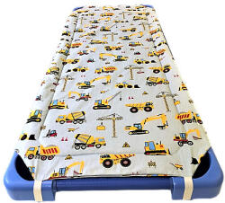  Szürke alapon sárga munkagépes töltött ovis derékalj 55x130 cm