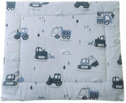  Lapos ovis kispárna - 38x480cm / kékes szürke munkagépes